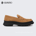 ABINITIO Custom Made Retro Slip On Suede Leather Formal Dress Shoes For Men